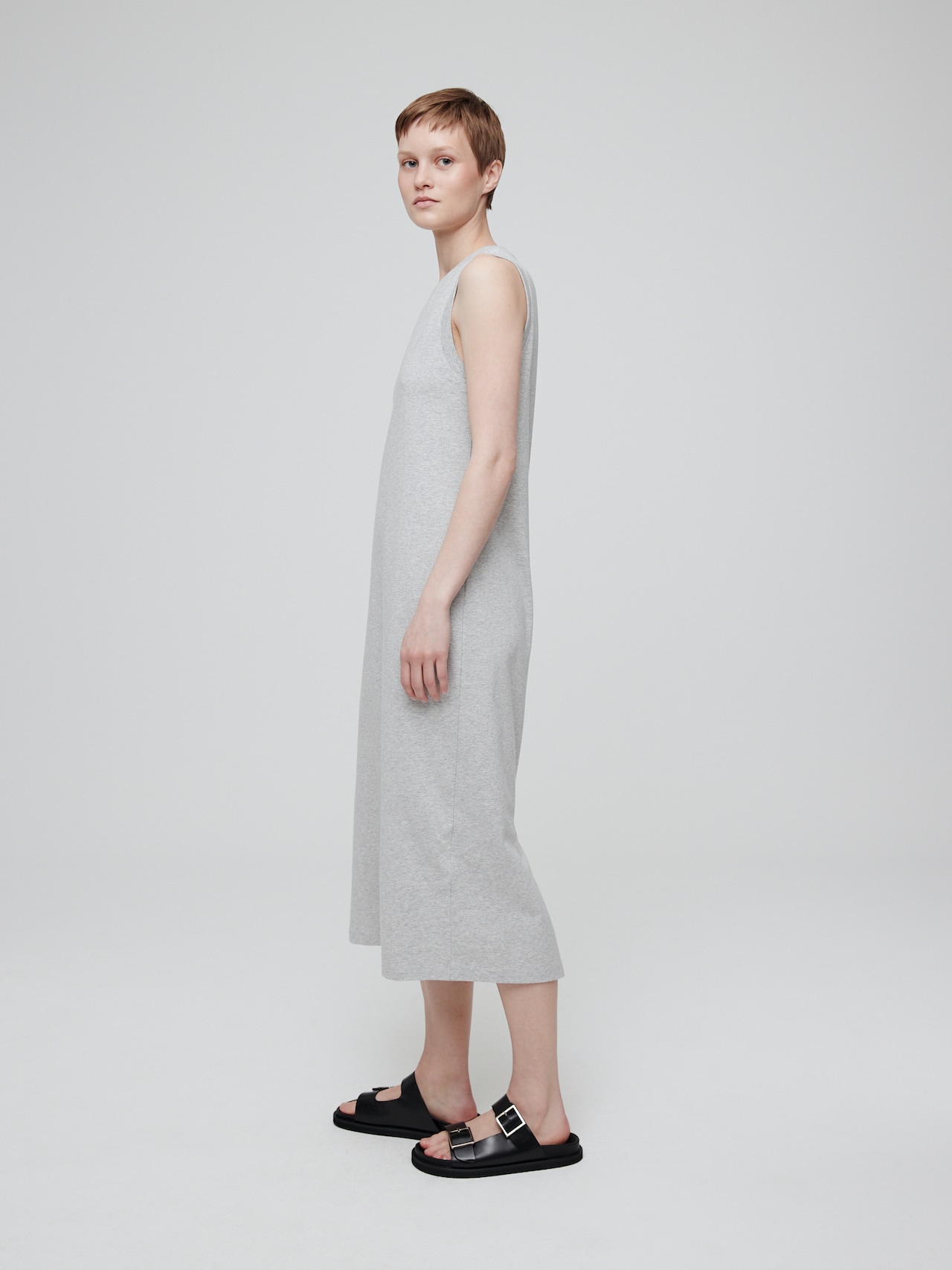 EDITED Kjole 'Thilde' grå-meleret