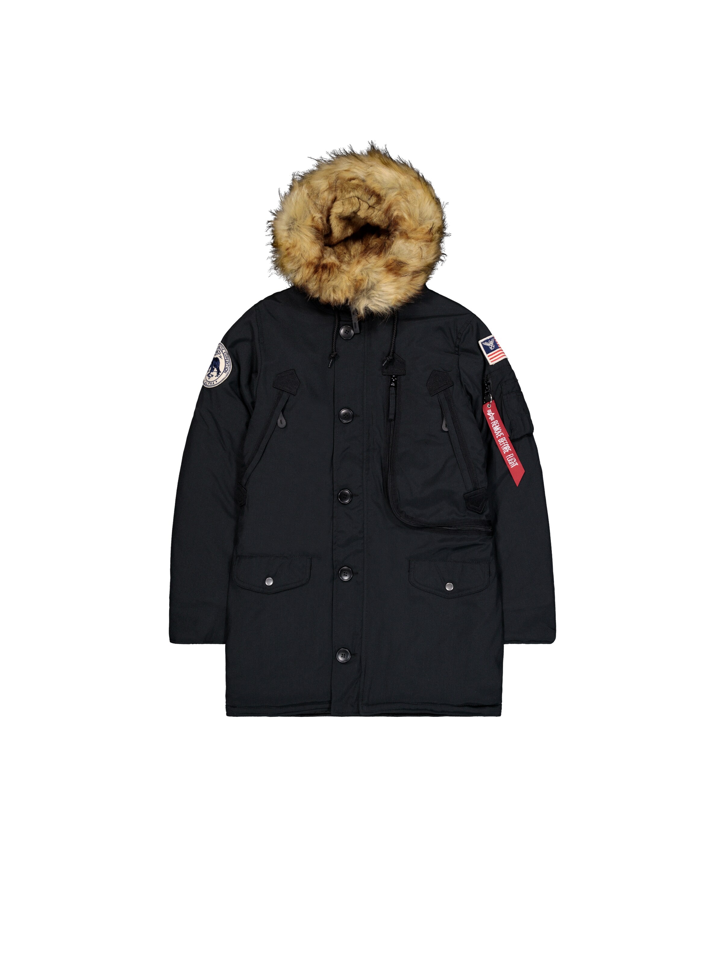 ALPHA INDUSTRIES Winterjacke 'Polar'‌‌‌‌‌‌ in Schwarz: Vorderseite