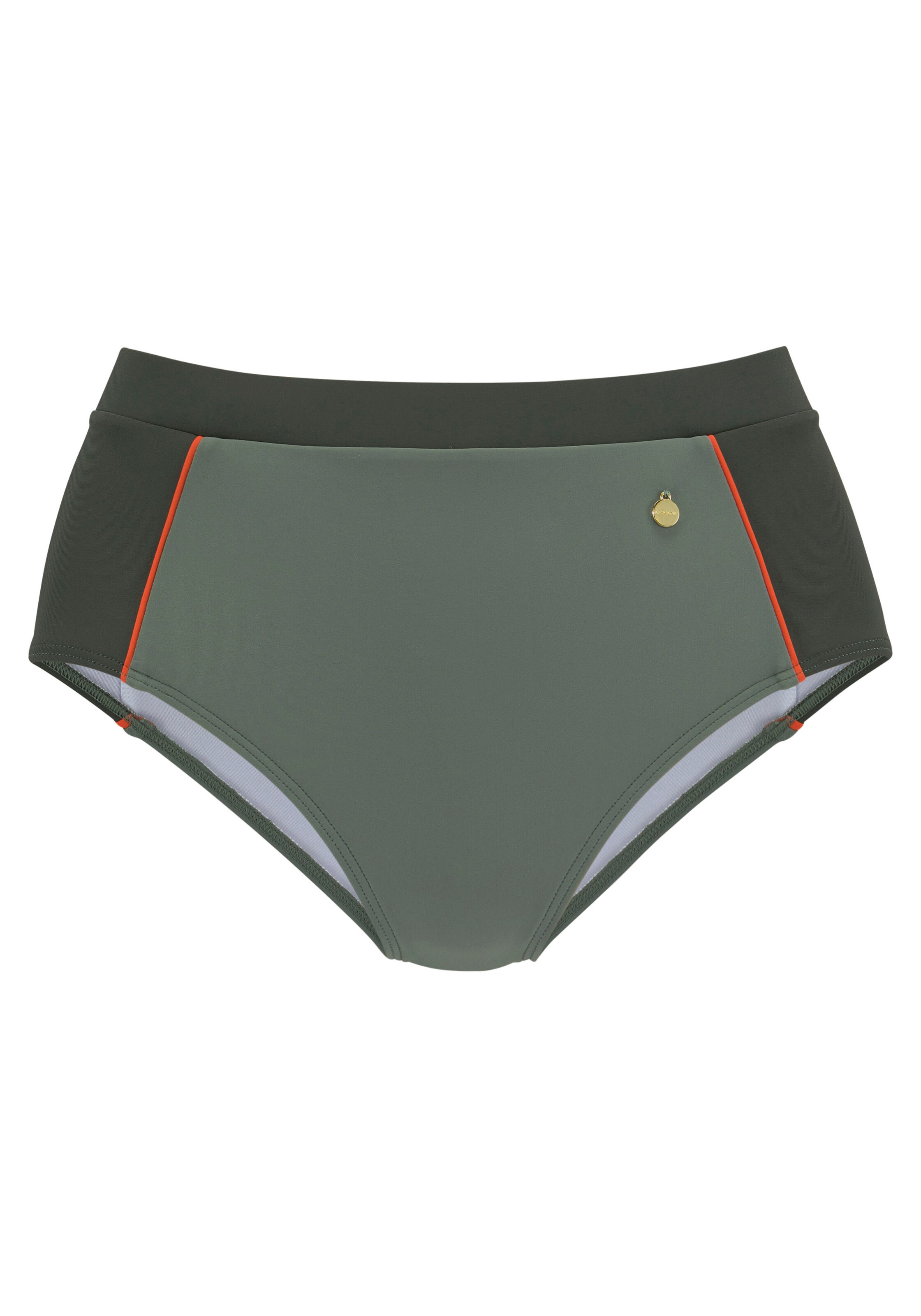 LASCANA Bikinihose 'Yuna' in khaki / oliv / orange, Produktansicht