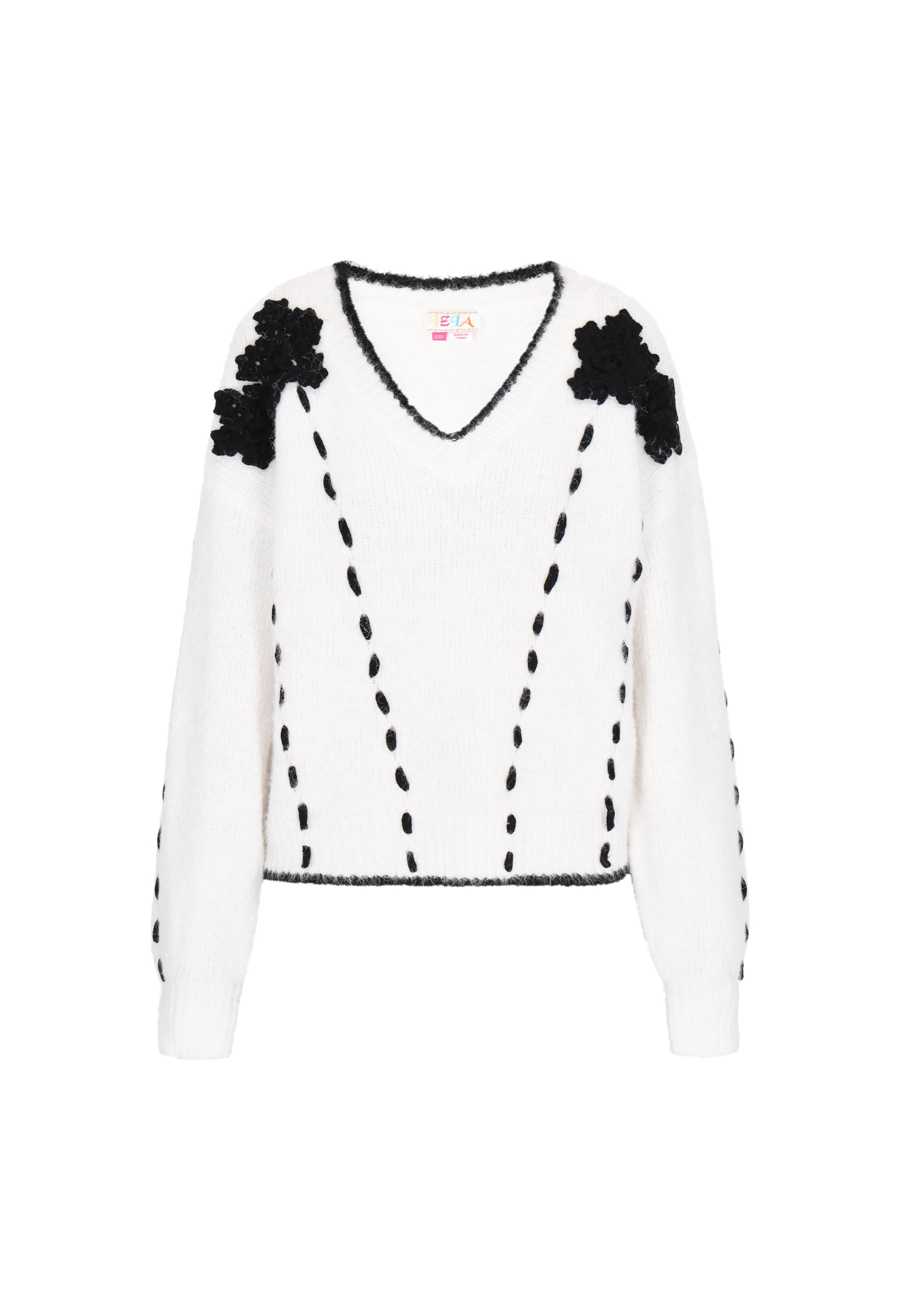 IZIA - Pullover oversized em branco: frente