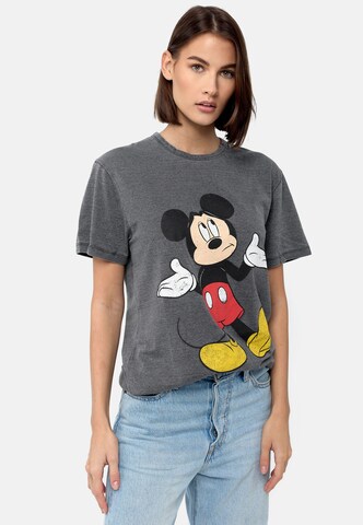 Recovered T-Shirt 'Disney Mickey Leaning' in Grau