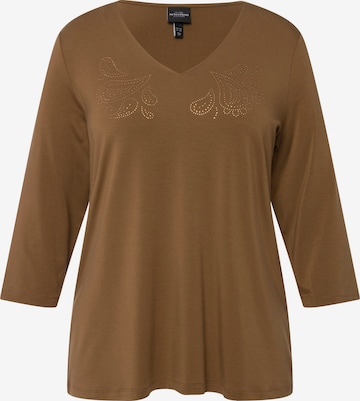 T-shirt Ulla Popken en marron : devant