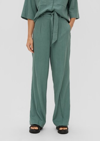 s.Oliver Wide leg Broek in Groen: voorkant