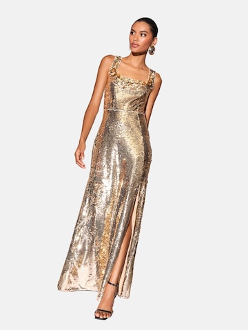 Robe de soirée Lipsy en or : devant