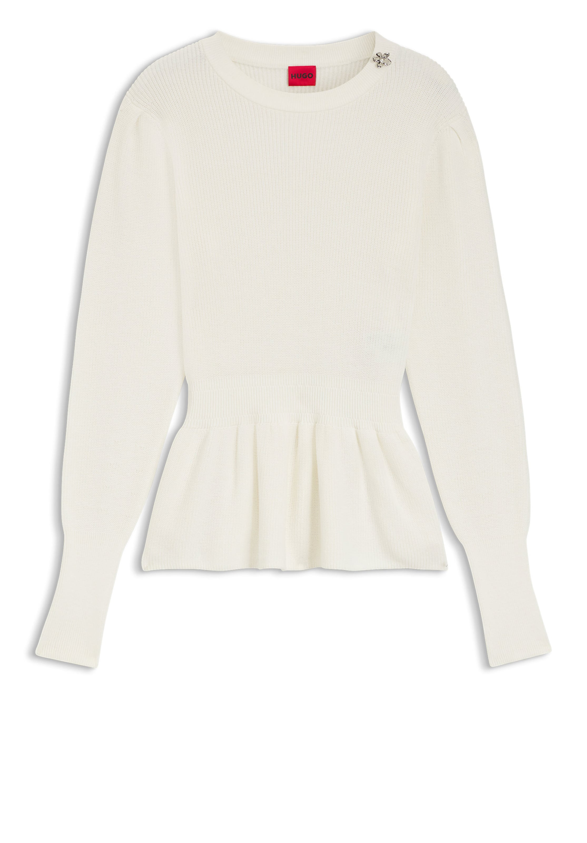 HUGO Sweater 'Sabanna' in White: front