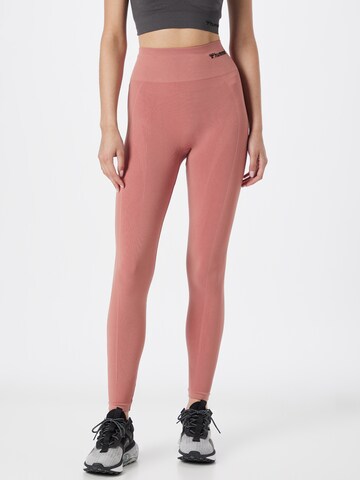 Hummel Skinny Športové nohavice 'Tif' - ružová: predná strana