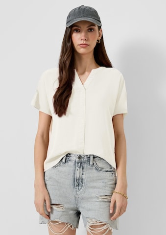 QS Blouse in Beige: front