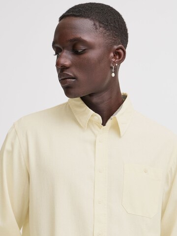 BLEND Regular Fit Langarmhemd ' BHBOBBY Shirt ' in Weiß