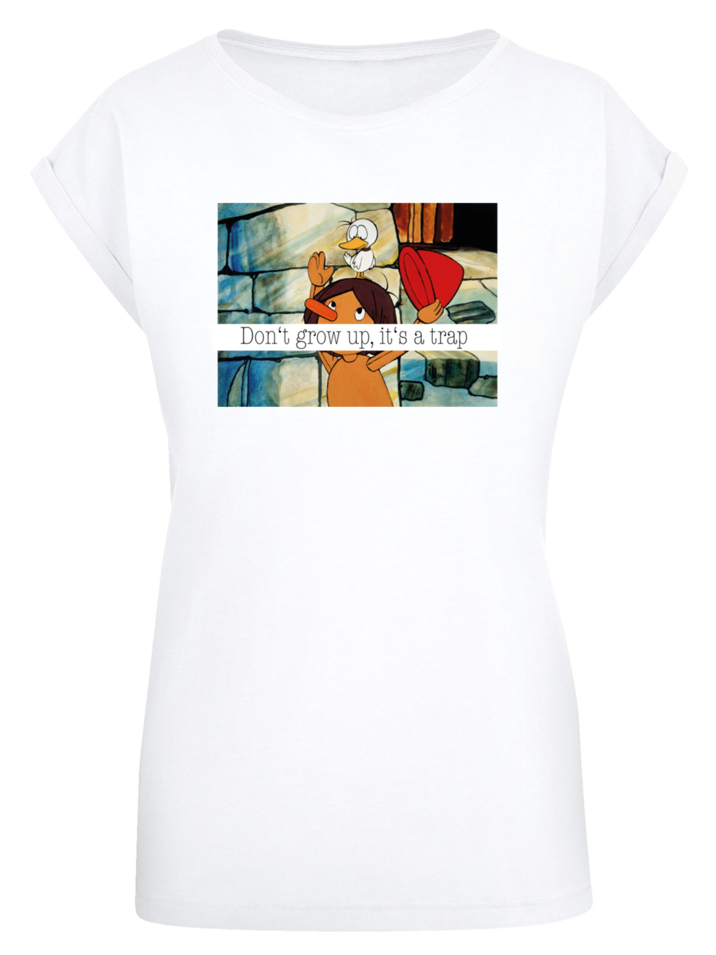F4NT4STIC Shirt 'Heroes of Childhood Pinocchio' in White: front