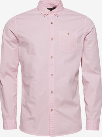 Superdry Button Up Shirt in Pink: front