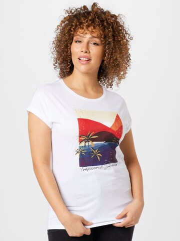 Key Largo Shirt 'SUNRISE' in Wit: voorkant