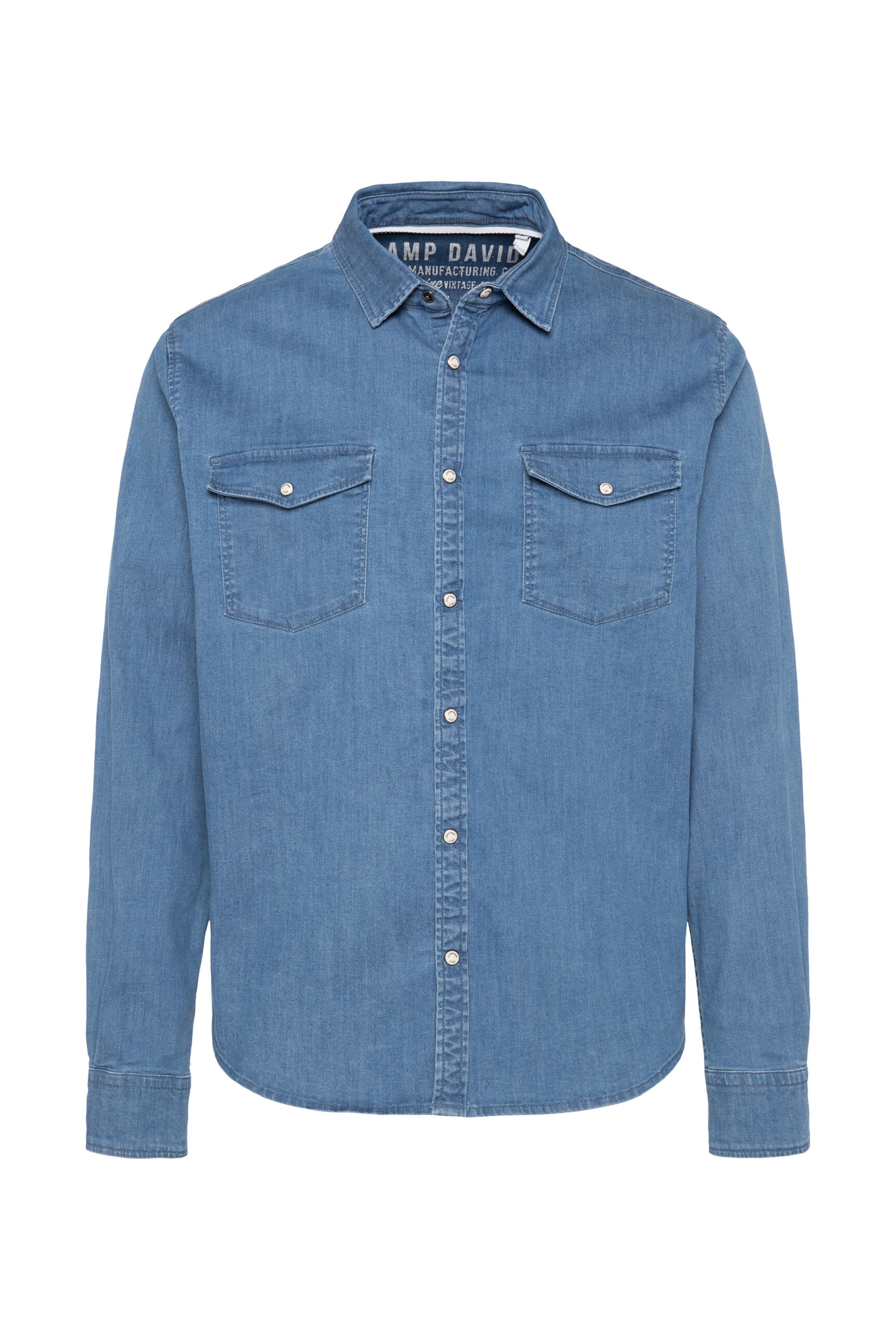 CAMP DAVID Regular fit Button Up Shirt in Blue: front