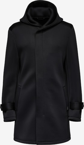 Ombre Between-Seasons Coat 'OM-COLC-0144' in Black: front