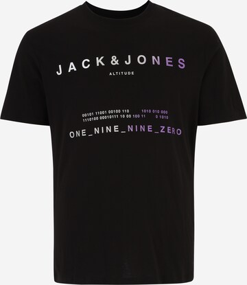 Jack & Jones PlusMajica 'RIOT' - crna boja: prednji dio