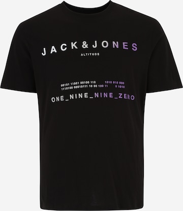 T-Shirt 'RIOT' Jack & Jones Plus en noir : devant