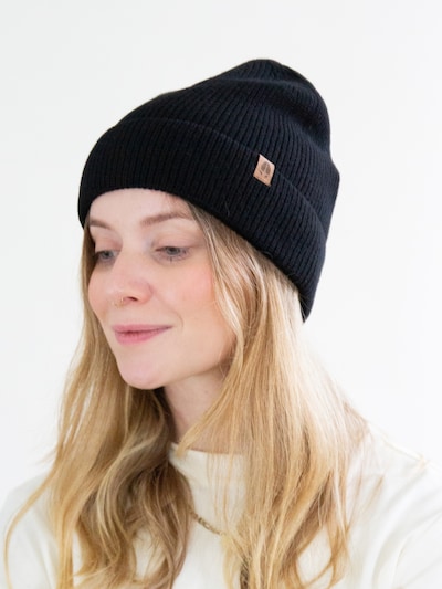 KOPYTO Beanie 'GAZELLE Leichte Wollmütze 100% Merinowolle RWS Unisex' in Black, Item view