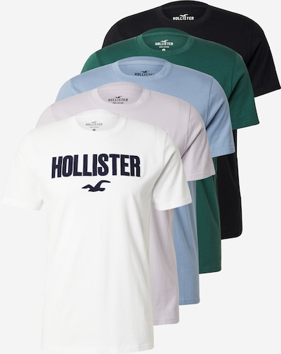 HOLLISTER Tričko - nebeská modř / smaragdová / černá / bílá, Produkt