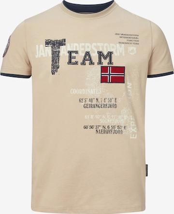 Jan Vanderstorm T-Shirt 'Sölve' in Beige: predná strana