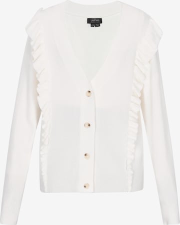 Cardigan usha BLACK LABEL en blanc : devant