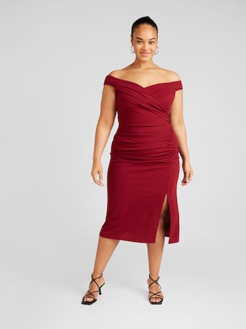 Skirt & Stiletto Evening Dress in Red: front