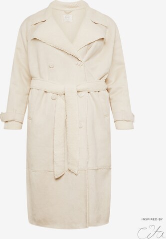 Guido Maria Kretschmer Curvy Between-seasons coat 'Noelle' in White: front