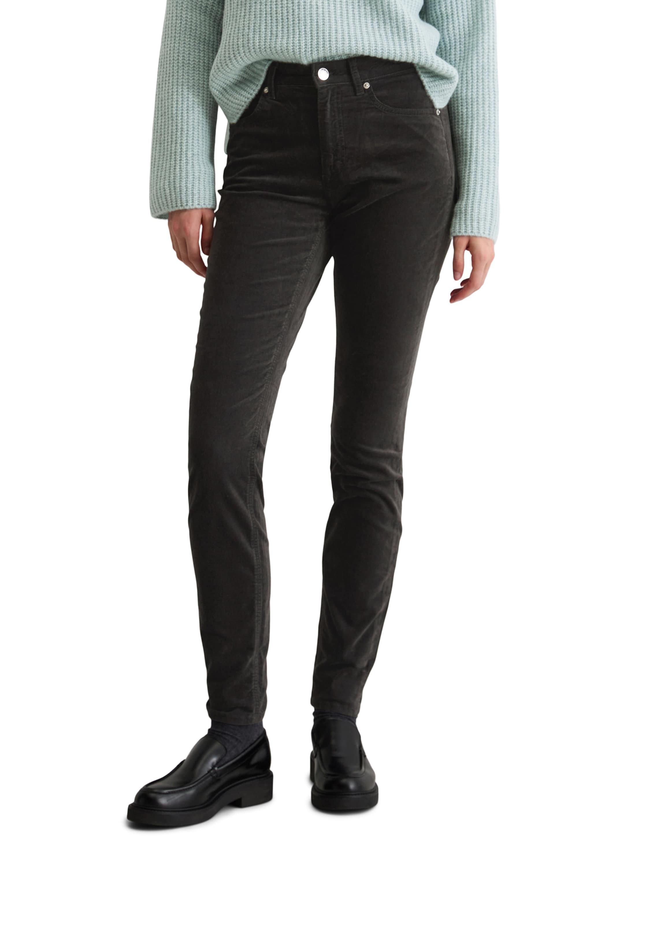 Marc O'Polo Slim fit Trousers 'Alkea' in Grey: front