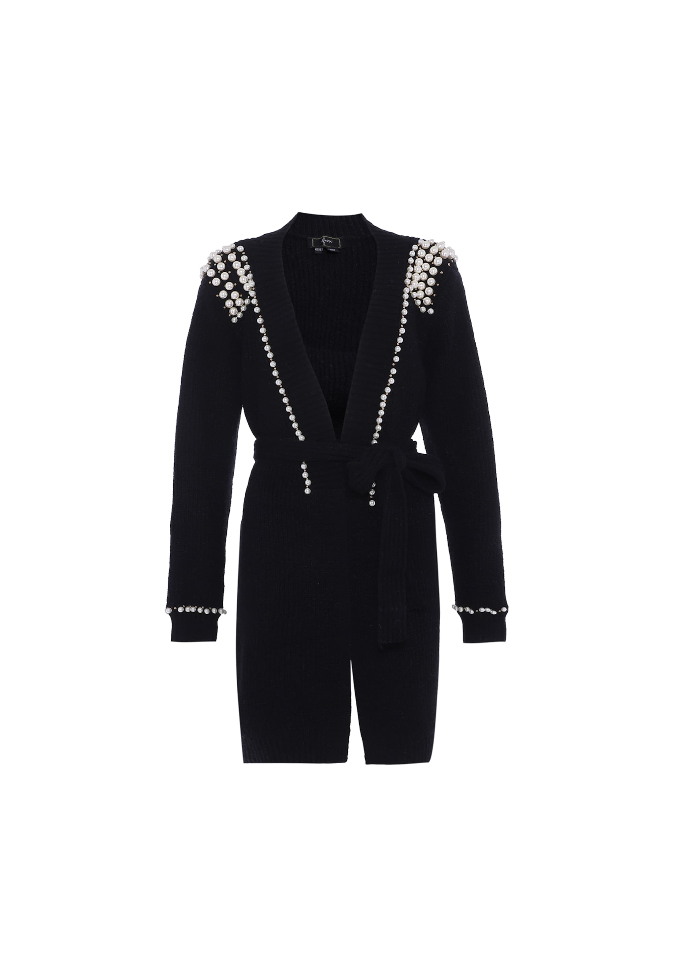 faina Strickjacke in Schwarz: Vorderseite