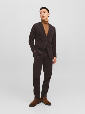 JACK & JONES Normalny krój Spodnie w kant w kolorze brązowy