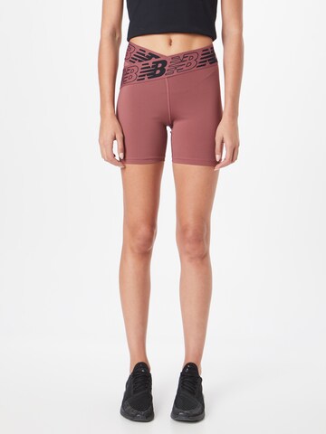 new balance Skinny Sportbroek in Rood: voorkant