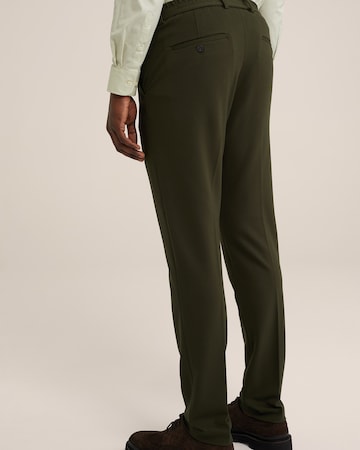 WE Fashion Slim fit Trousers with creases in Green