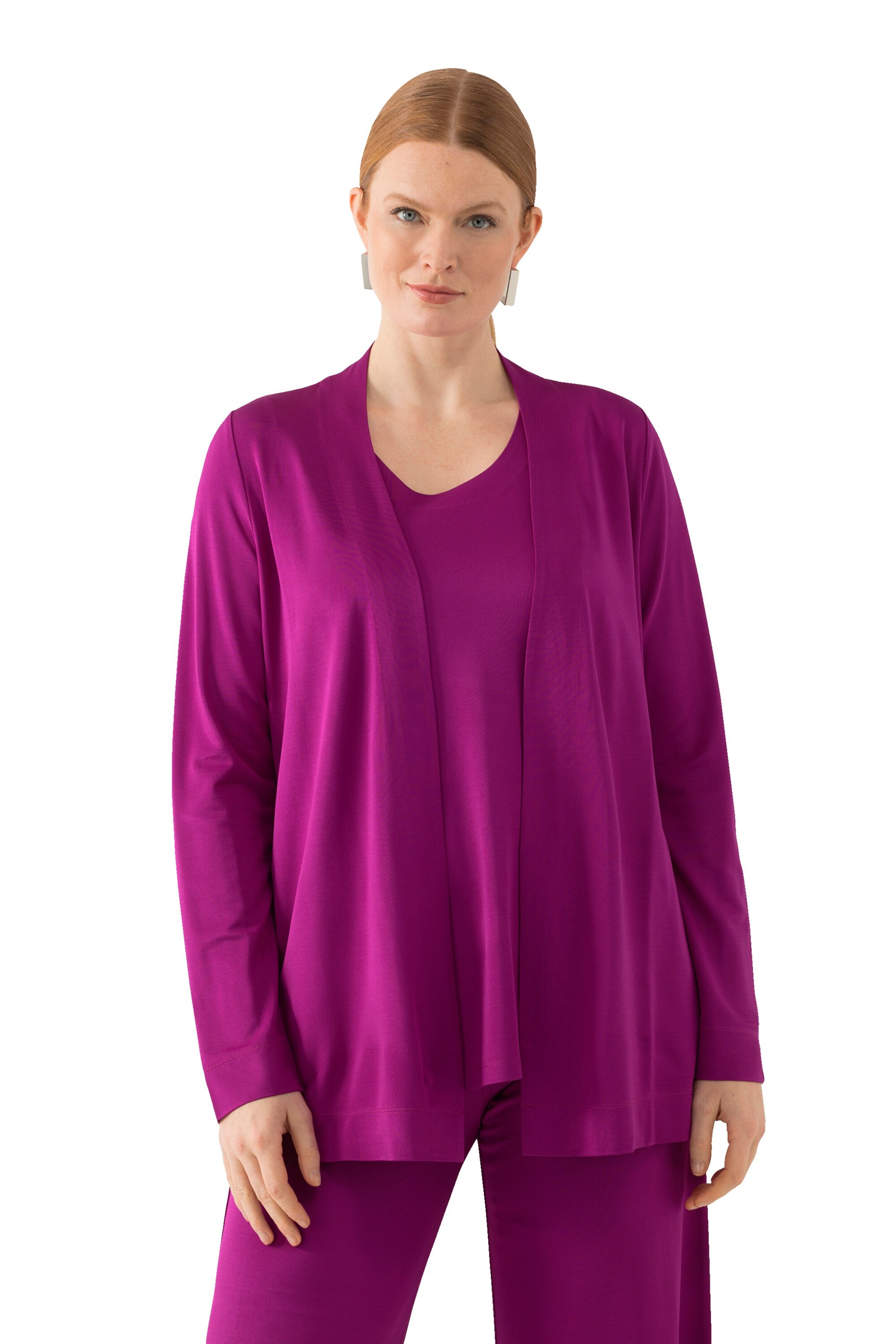 Ulla Popken Gebreid vest in Lila: voorkant