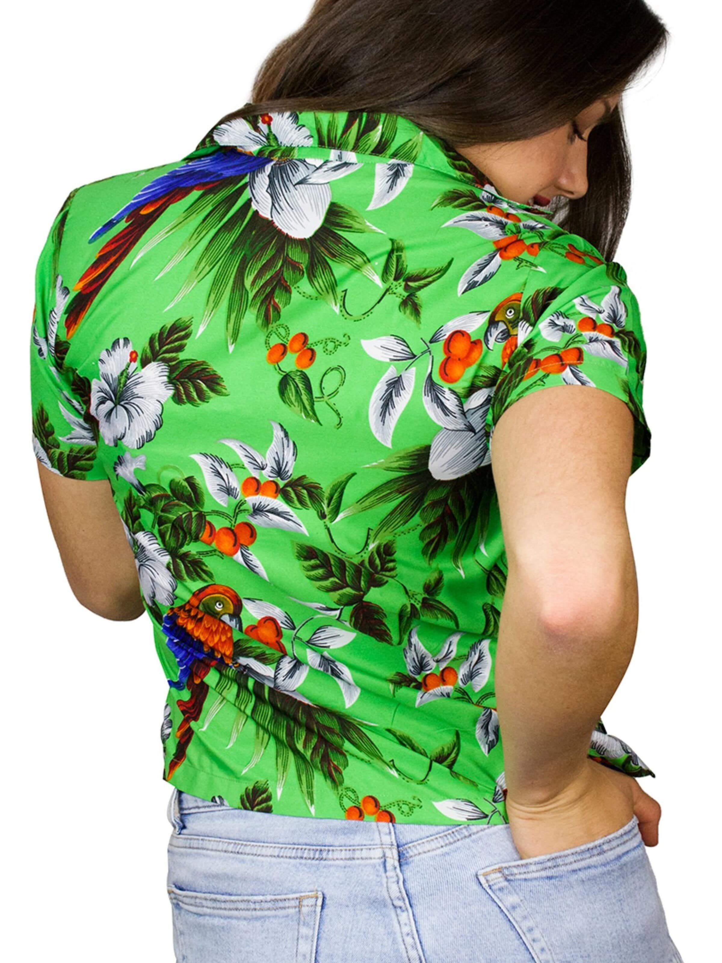 King Kameha Blouse 'Cherryparrot' in Green