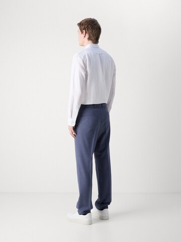 Regular Pantalon à plis 'Peter' BOSS en bleu : derrière