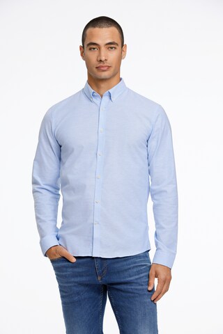 Lindbergh Regular Fit Businesshemd in Blau: Vorderseite