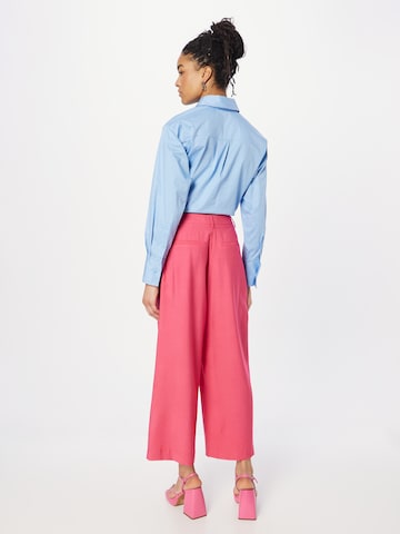 ICHI Široke hlačnice Hlače z naborki 'ZOTI' | roza barva