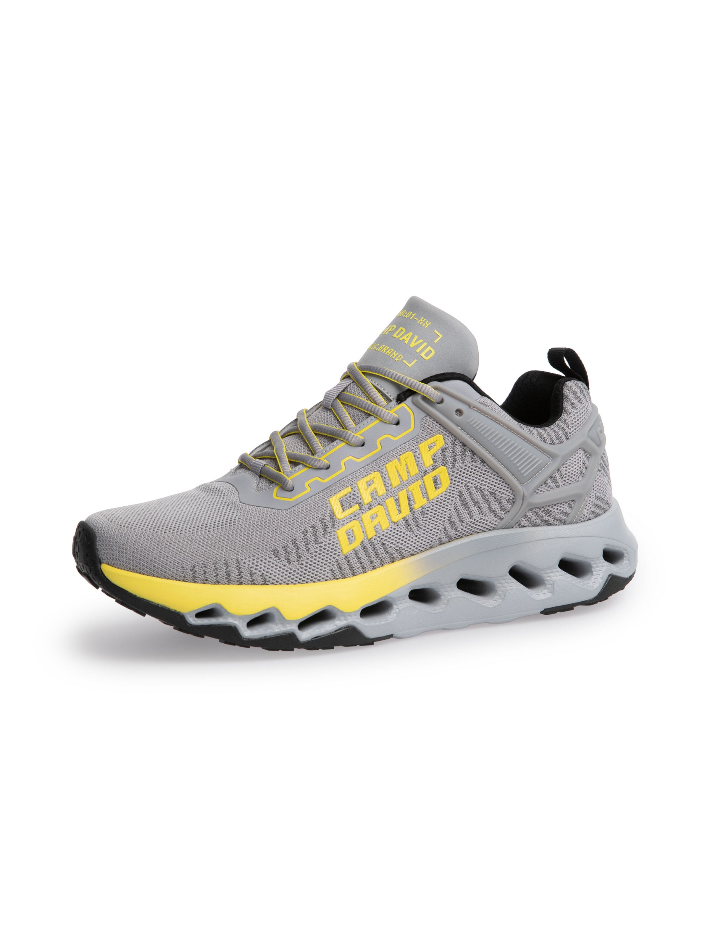 CAMP DAVID Power Running Sneaker mit Strick-Struktur in Grau: Vorderseite