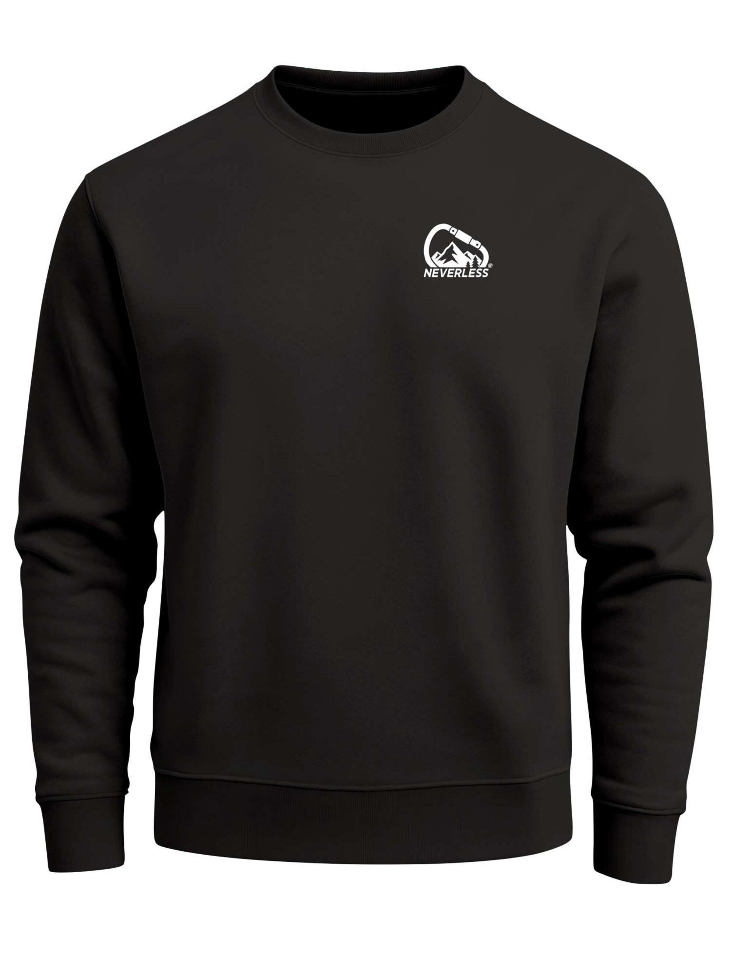 Neverless Sweatshirt 'Climbing Mountain' in Black: front