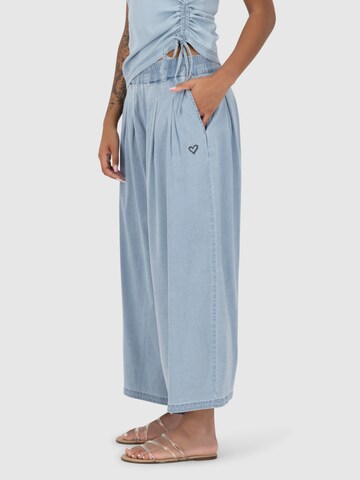 Alife and Kickin Wide leg Pleat-front trousers 'Nadette' in Blue