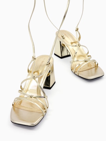 Bershka Sandals in Gold