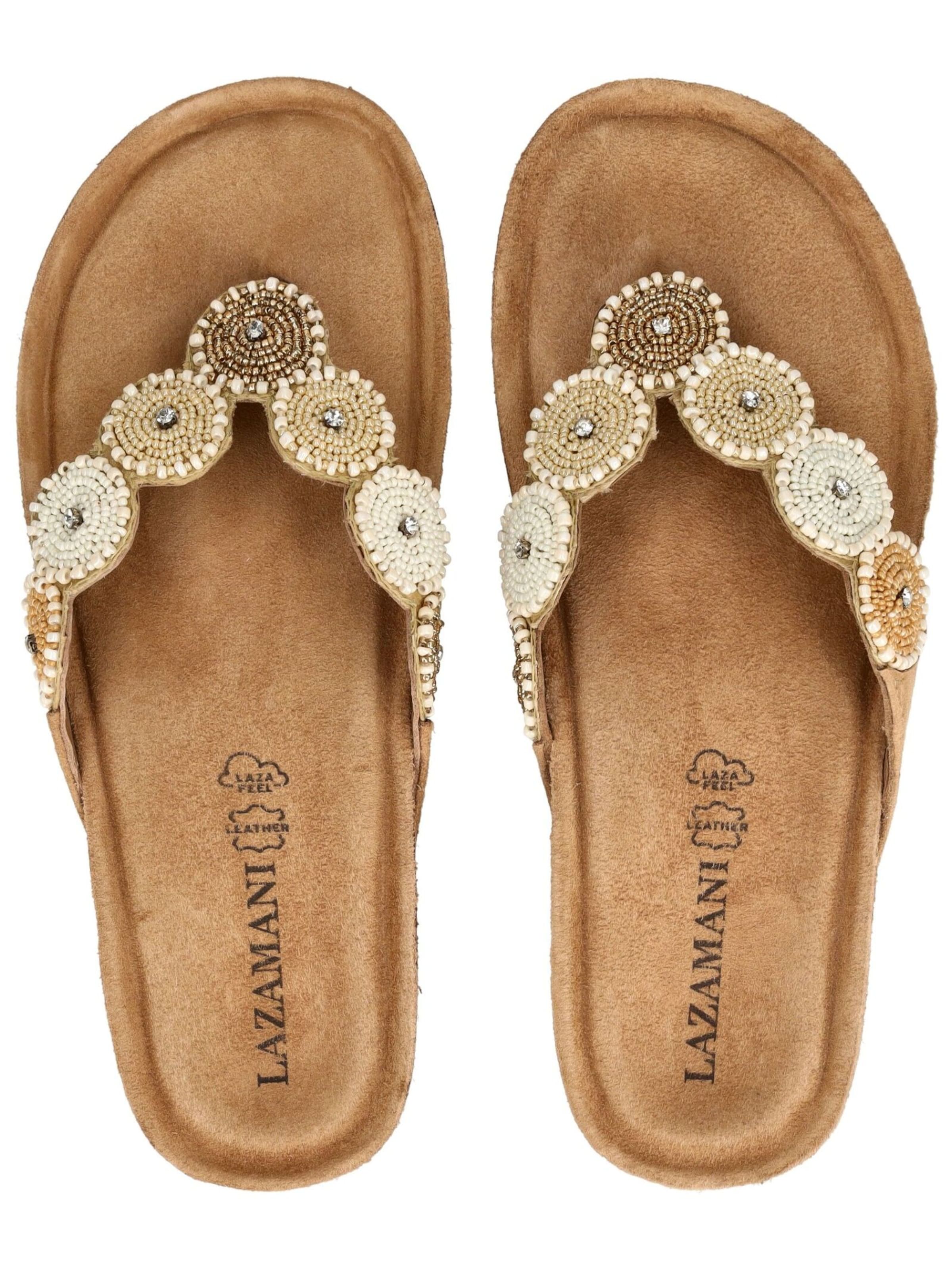 Tongs LAZAMANI en beige