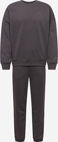 SikSilk Sweatsuit in Black: front