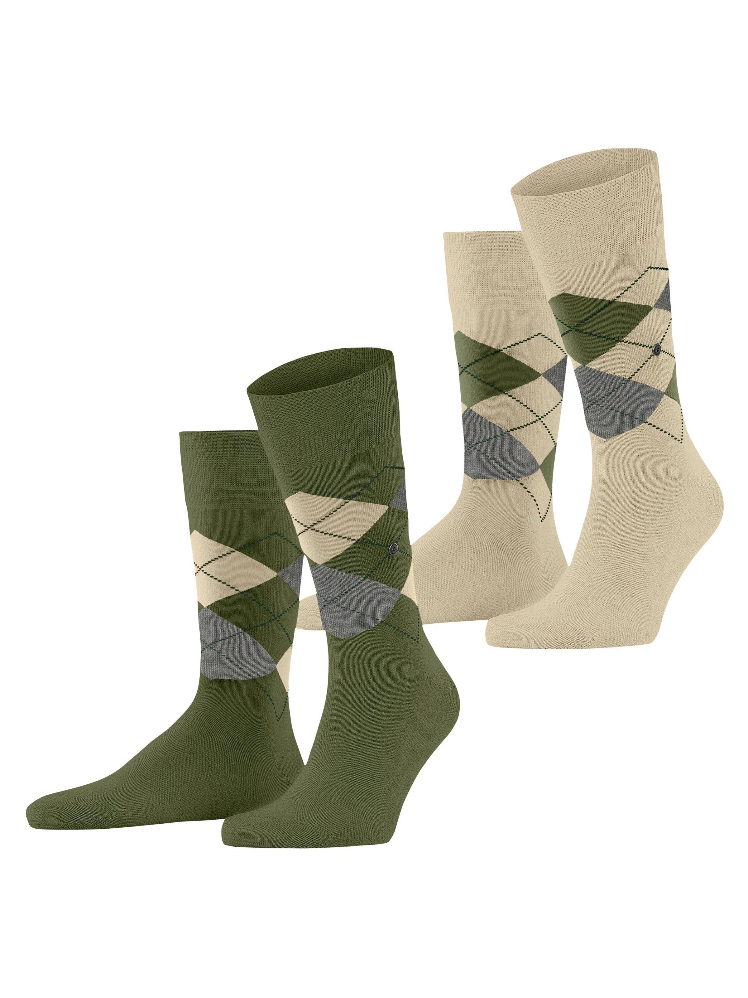 BURLINGTON Socks 'Everyday Argyle' in Green: front