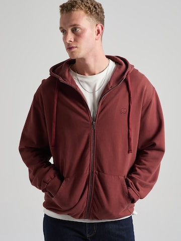Trendsplant Bluza rozpinana 'ESSENTIAL' w kolorze czerwony: przód