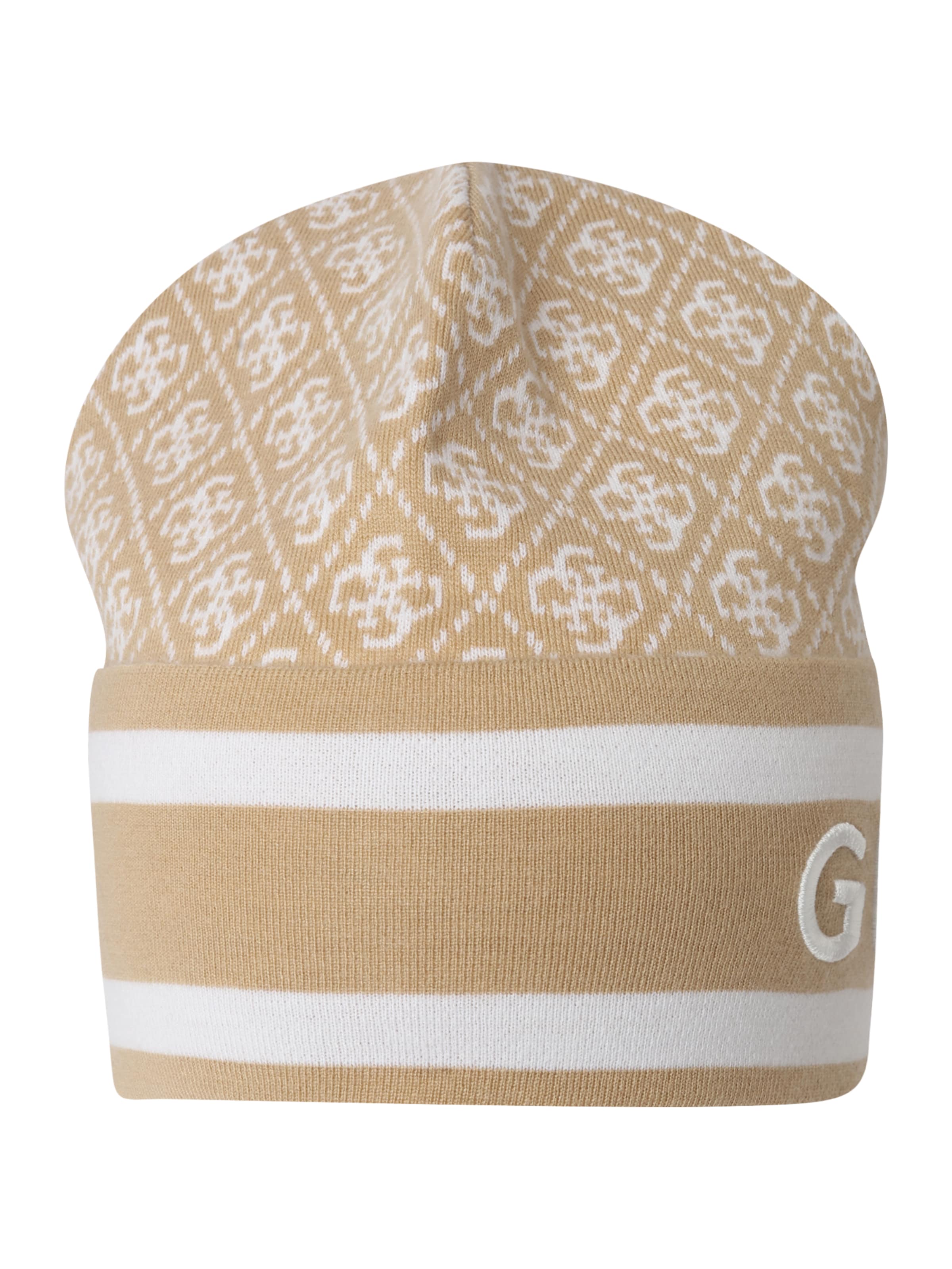 GUESS Шапка 'SEVYN 4G LOGO BEANIE SWTR' в Бежевый