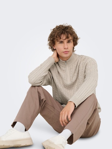 Only & Sons Pullover 'ONSLoui' i beige