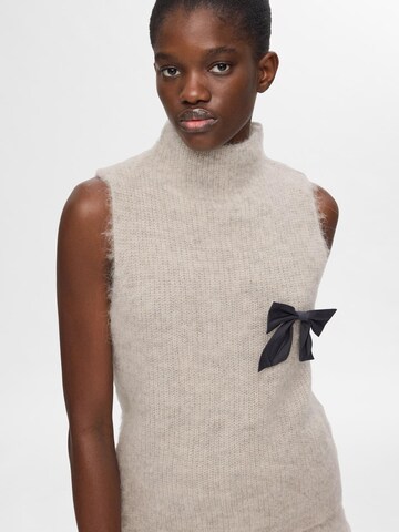 SELECTED FEMME Knitted Top 'SLFEmili' in Grey