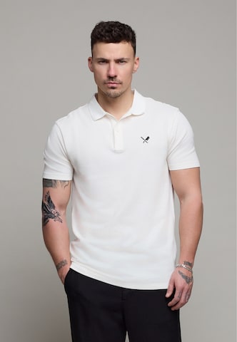 Distorted People Shirt 'Pique' in White: front
