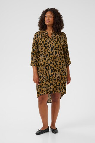 KAFFE CURVE Shirt dress 'Molly' in Brown