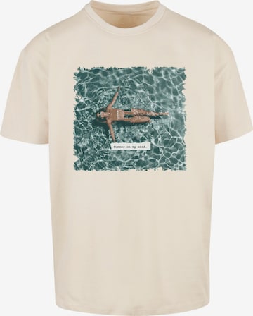 Merchcode T-Shirt 'Summer - On My Mind' in Beige: predná strana