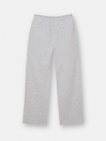 Pull&Bear Wide Leg Hose in Grau